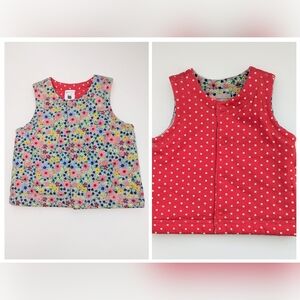 Baby GAP (3-6 months) Floral & Polka Dot Indoor/Outdoor REVERSIBLE Vest